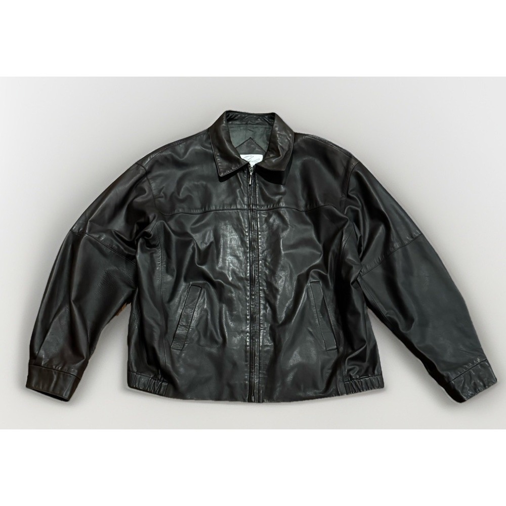 Vintage Jose Luis Leather Bomber Jacket Brown Made in USA Men's Size 40R Soft